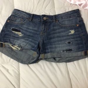 aeropostale midi jean shorts